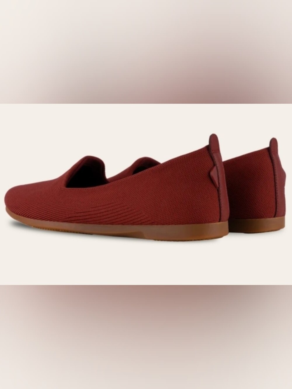 Vessi Women's Slip-On Flats in Brick Red - Picture 3 of 3